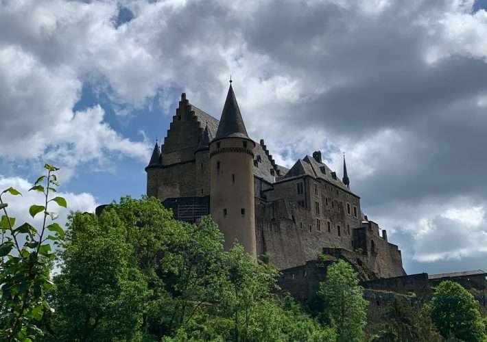 View of Vianden Castle, Luxembourg from below