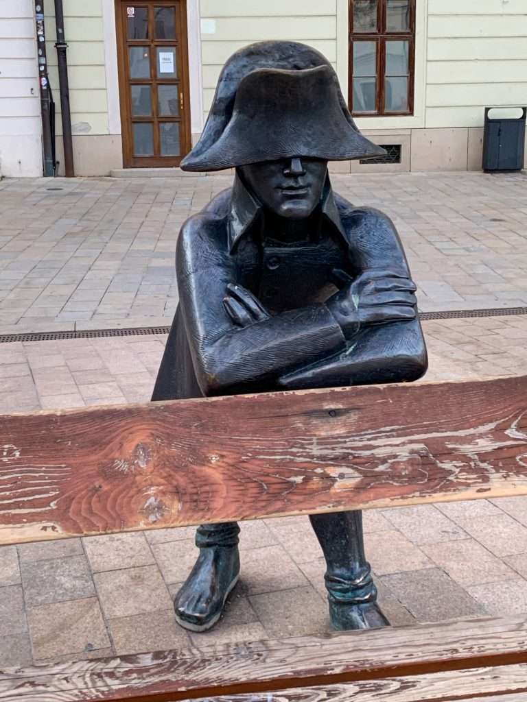 Image shows another of the statues erected in Bratislava and for which the city is famous.