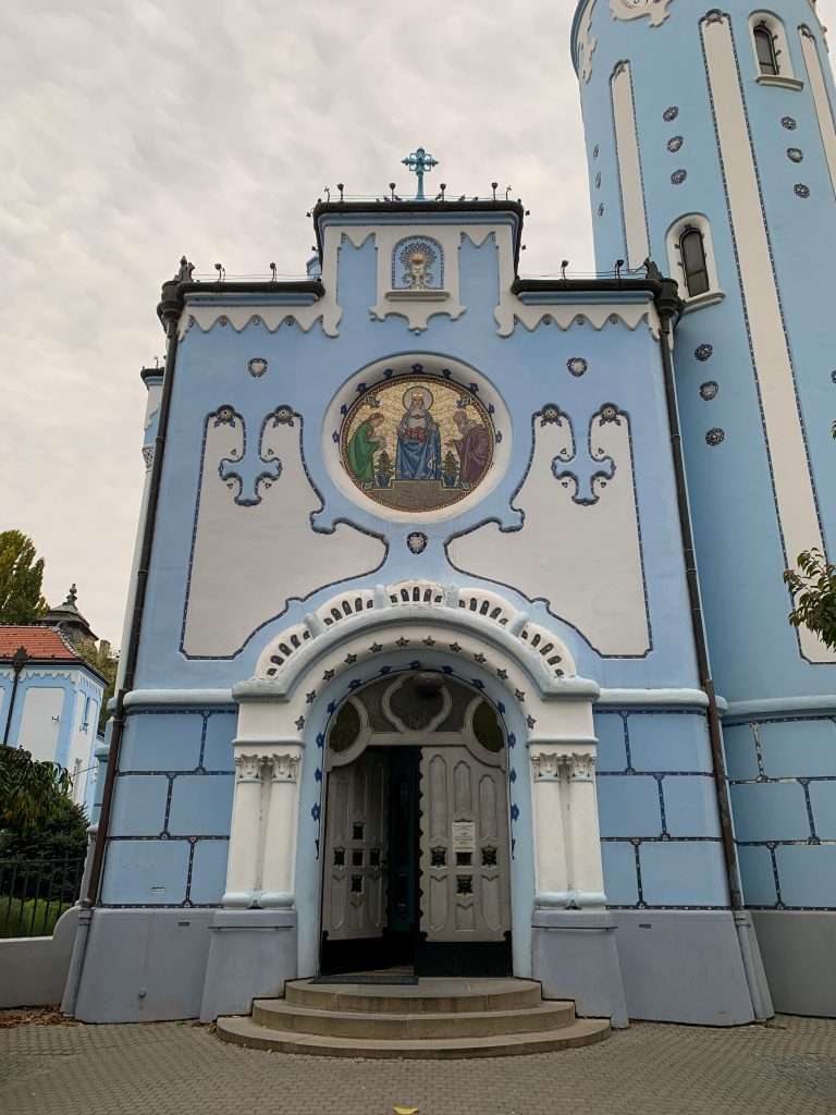 Image shows the Blue Church in Bratislava, one of the best things to see in Bratislava