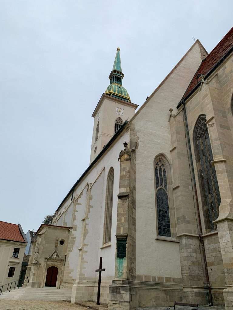 Image shows St Martins Cathedral in Bratislava from a different angle.
