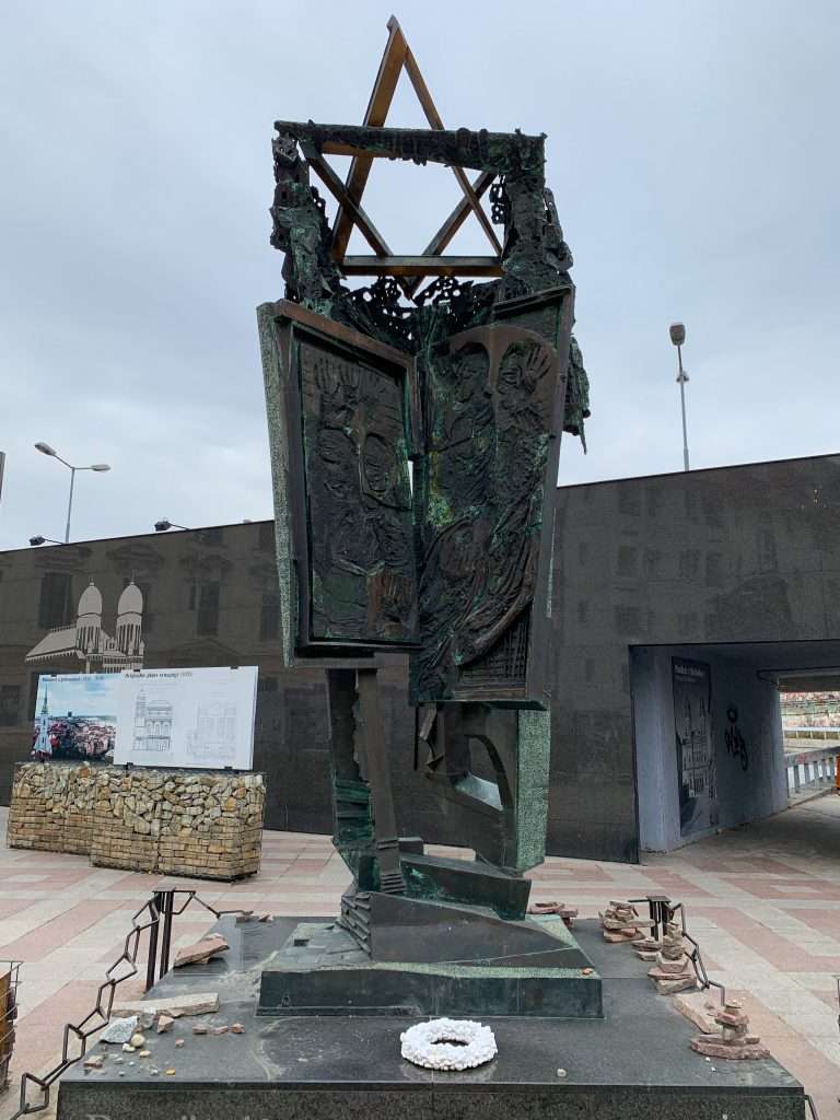 Image shows Bratislava's Holocaust Memorial