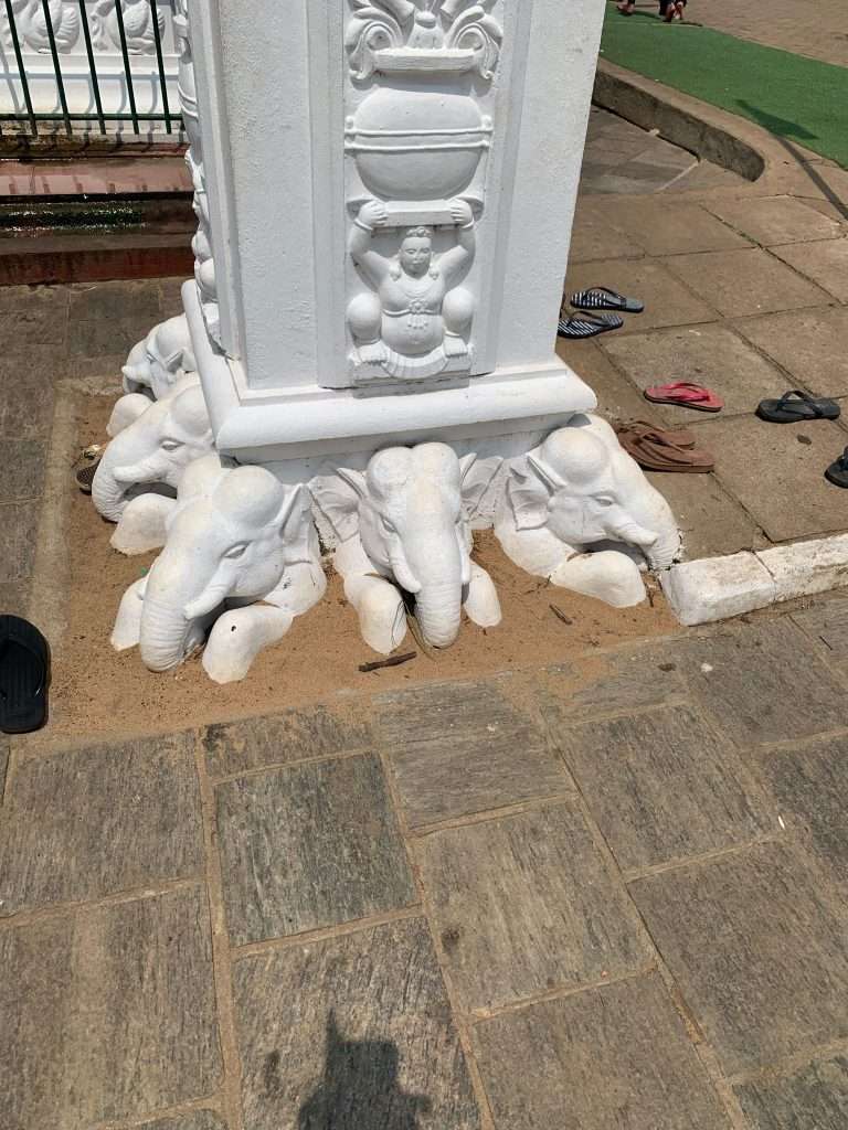 Image shows sculptures at the Ruwanwelisaya stupa in Anuradhapura, one of the best things to see in Sri Lanka 