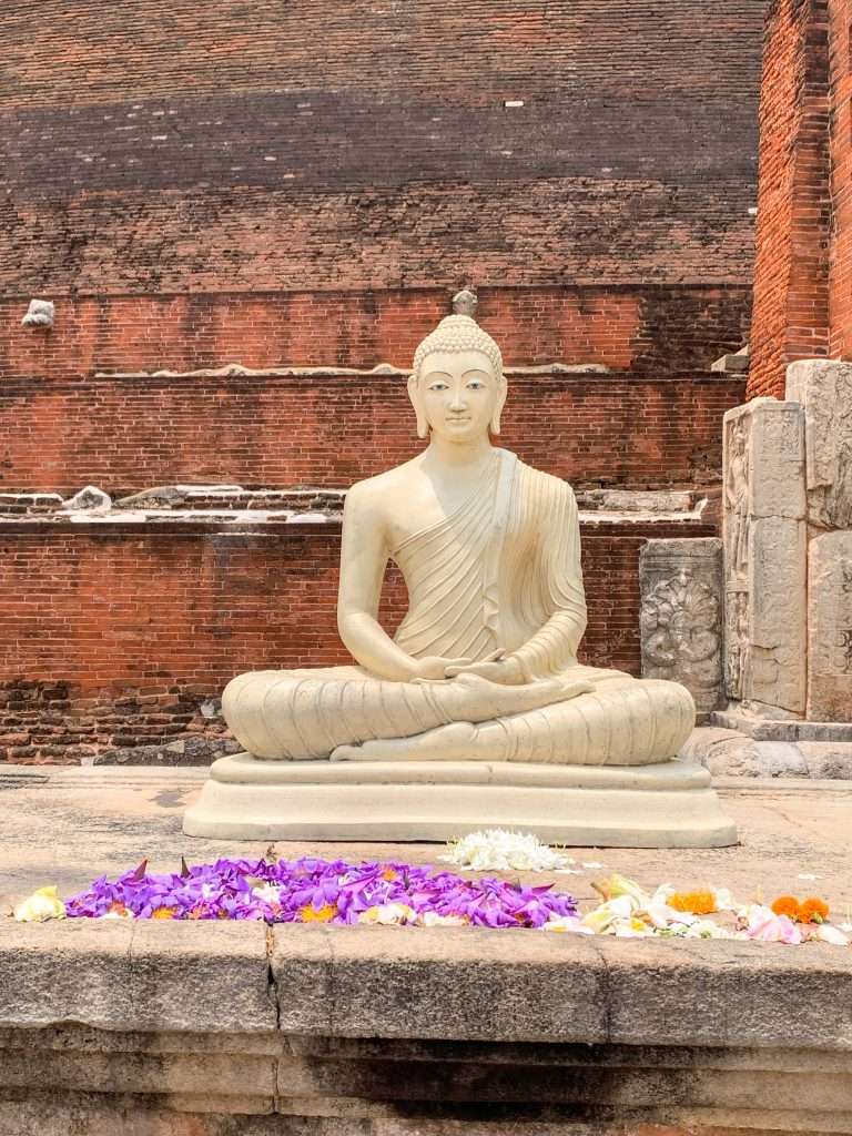 Images shows a statute at the Jetavanarama stupa in Anuradhapura