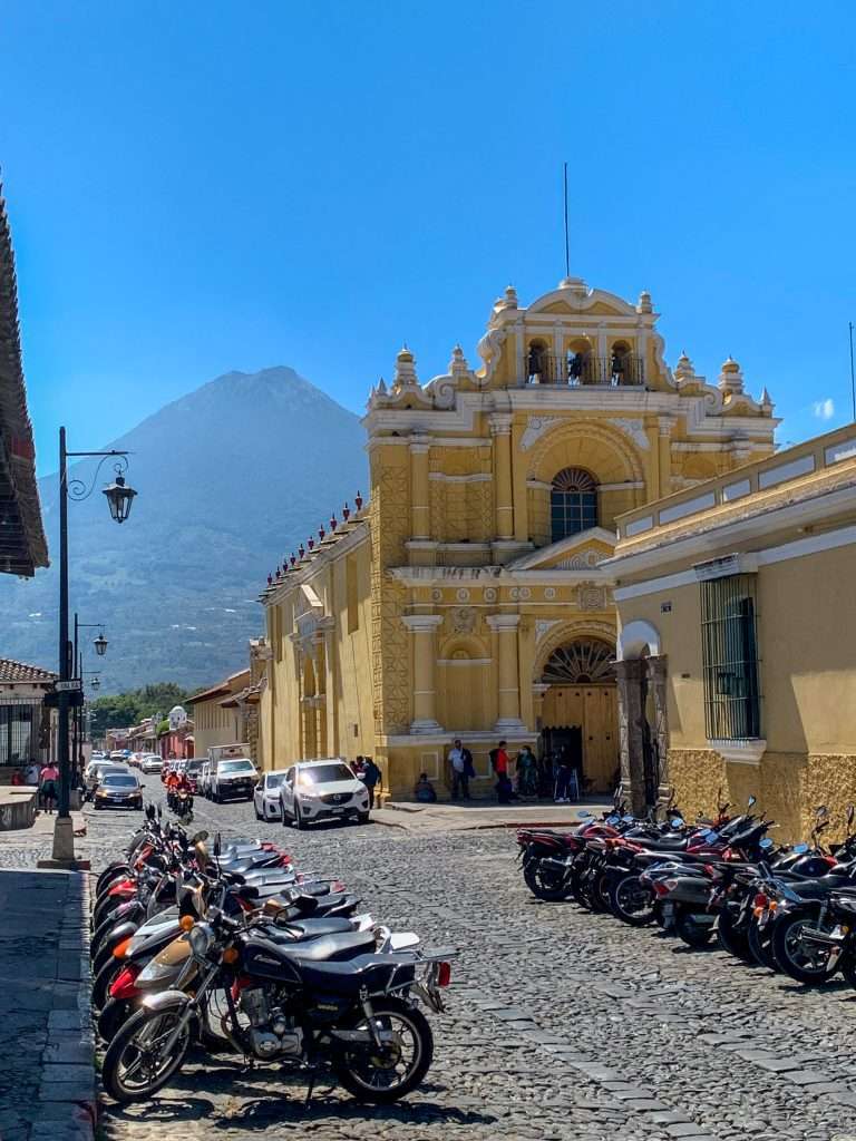 Image shows San Pedro Church in Antigua Guatemala.