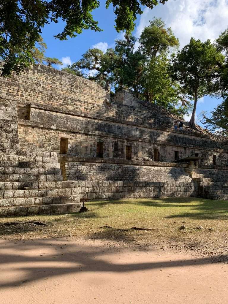 Image shows Temple 11 located at the Mayan ruins of Copán in Honduras
