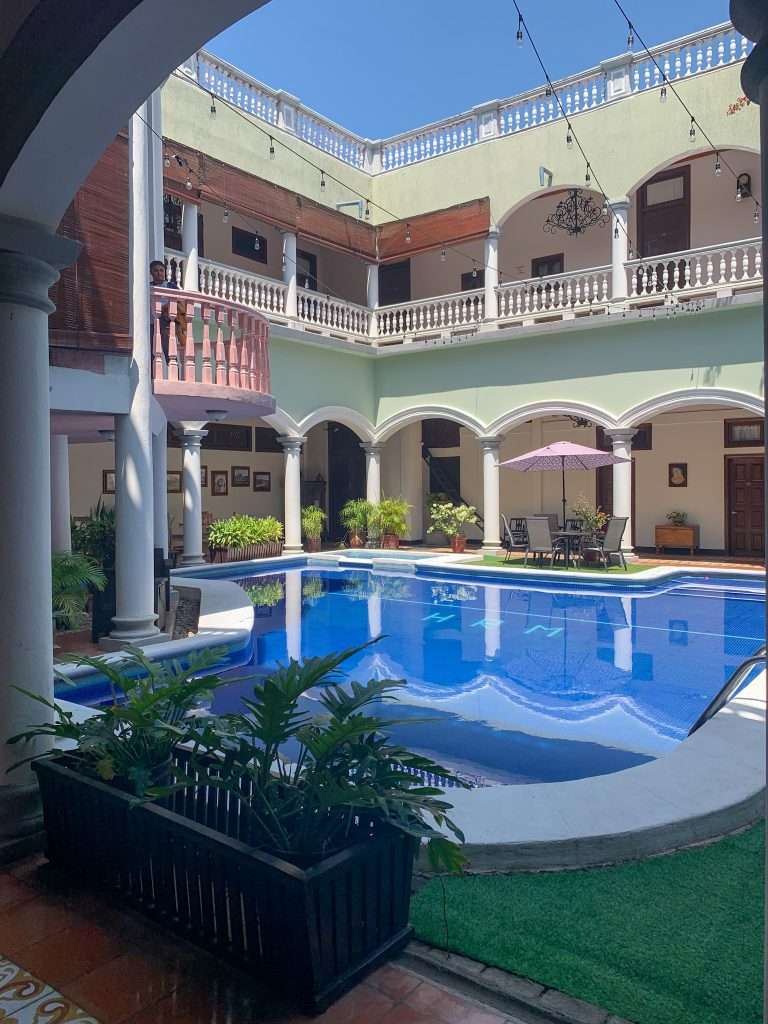 A view of the swimming pool at the Hotel Real la Merced in Granada Nicaragua, a great place to stay!