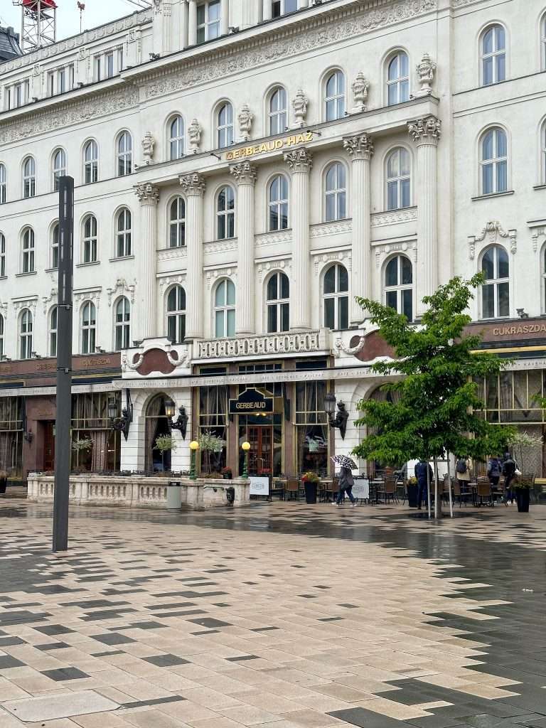 An external view of Gerbeaud Patisserie in Budapest 
