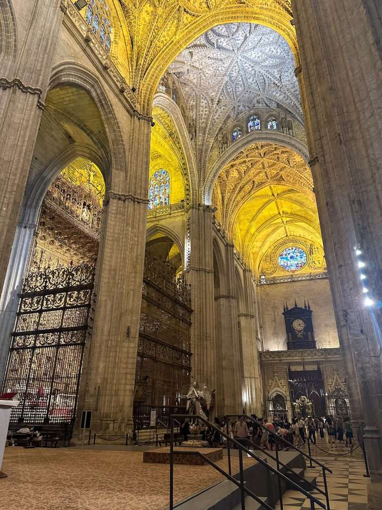 Image shows the interior of Seville cathedral