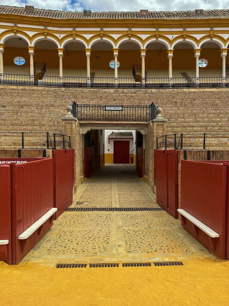Image of part of the bullring in Seville. Taking a tour of the bullring is one of the best things to do in Seville. 