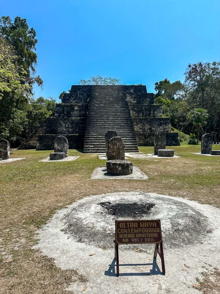Image shows the East Pyramid, Complex Q at Tikal, one of the 4 best Mayan ruins to visit in Central America 