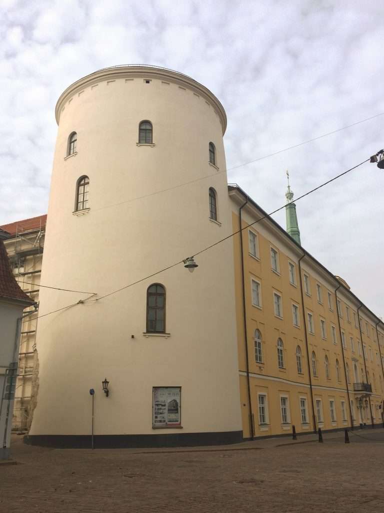 Image shows one of the round towers added to Riga Castle. 